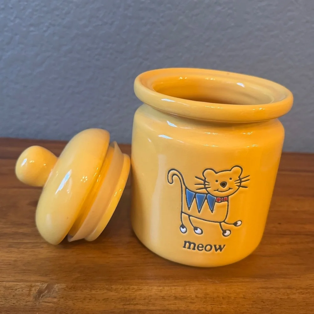 Yellow Cat Treat Canister